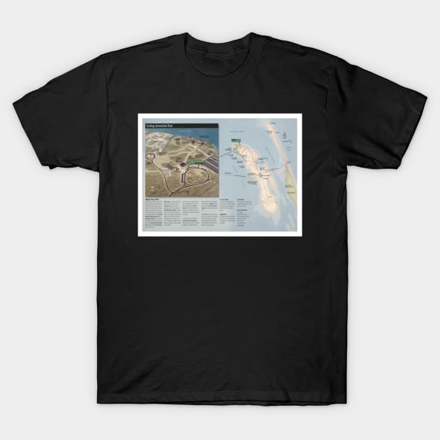 Fort Raleigh National Historical Site Map (2010) The Lost Colony of Roanoke Island NC T-Shirt by Bravuramedia